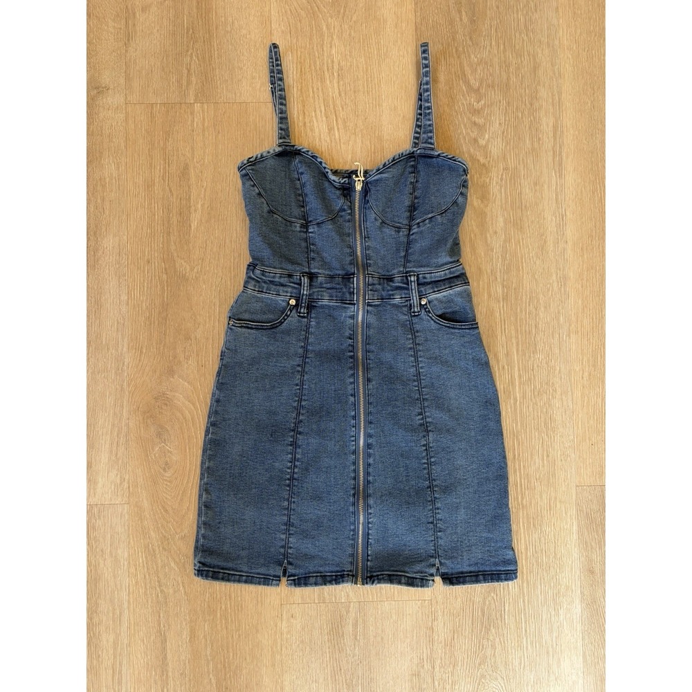 JUICY COUTURE Vintage Y2K Made in USA  Denim Mini Dress Medium Logo